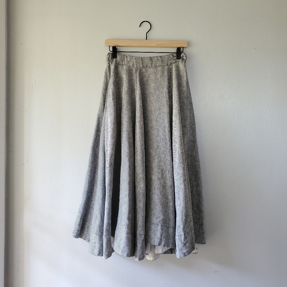 son de flor twill linen classic skirt
